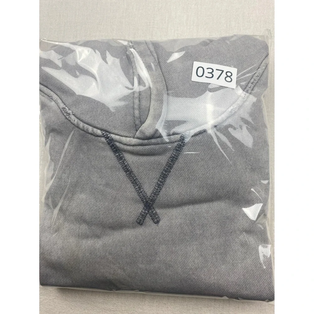 Forever 21 Men Grey Sleeveless Hoodie Vintage Wash Side Zip Pullover Vest Large